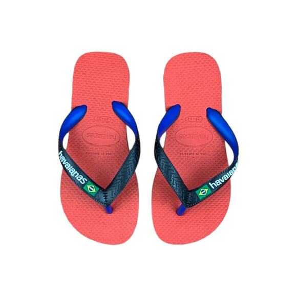 Havaianas Boys Girls Flip Flops Sandals Red Blue US 2Y EUR 33/34 - Picture 1 of 4